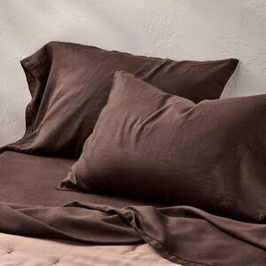 Standard 100% Linen Pillowcases Dark Fig - Casaluna